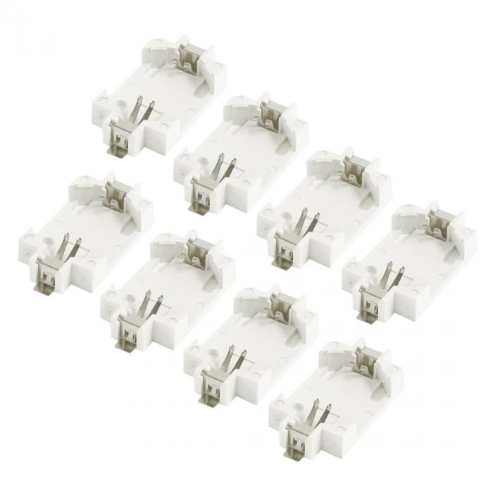 セルボタン電池ソケットホルダー コイン電池ソケット 8個入り オフホワイト プラスチック 金属 CR2032