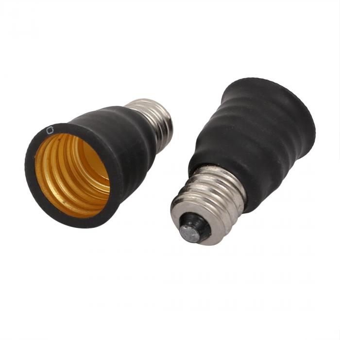 ランプエクステンダアダプタ コンバータ 電球ソケットホルダー E12へE17 ブラック 2個入り