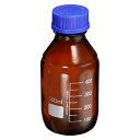 PATIKIL 500mL メディアボトル 1本入り 丸型グラデーションガラス保存瓶 ブルー ネジキャップ ラボホーム用 アンバー