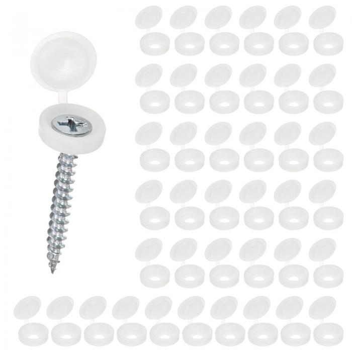 M METERXITY 200個入り プラスチック製ヒンジ付きねじカバーキャップ 4mm シャッタースクリューとキャ..