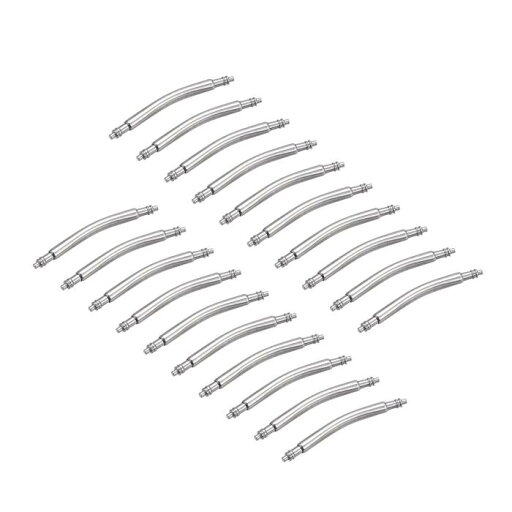 湾曲したスプリングバーピン ステンレス鋼 ダブルフランジエンド 時計バンドリンクピン 幅18 mm 直径1.8 mm 20個 湾曲したスプリングバーピン ステンレス鋼 ダブルフランジエンド 時計バンドリンクピン 幅18 mm 直径1.8 mm 20個