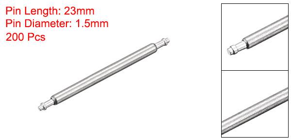 21mm時計スプリングバー ステンレス鋼製 シルバートーン 交換用スプリングバー 修理用時計リストバンドツール 1.5mmピン径 200個入り