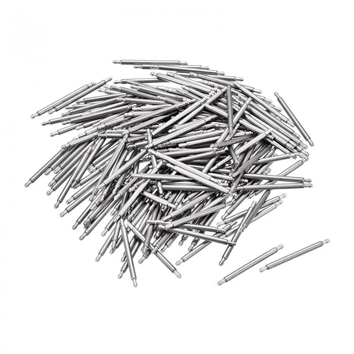 16mm時計スプリングバー ステンレス鋼製 シルバートーン 交換用スプリングバー 修理用時計リストバンドツール 1.3 mmピン径 200個入り