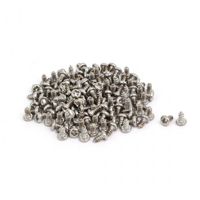 M3x6mm 304ステンレス鋼 タッピングネジ パンヘッド 自己タッピングねじ 150個入り