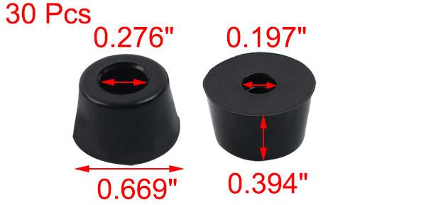 ゴム製フットバンパー ブラック 金属ワッシャー D17x14xH10mm 30個入り [2]