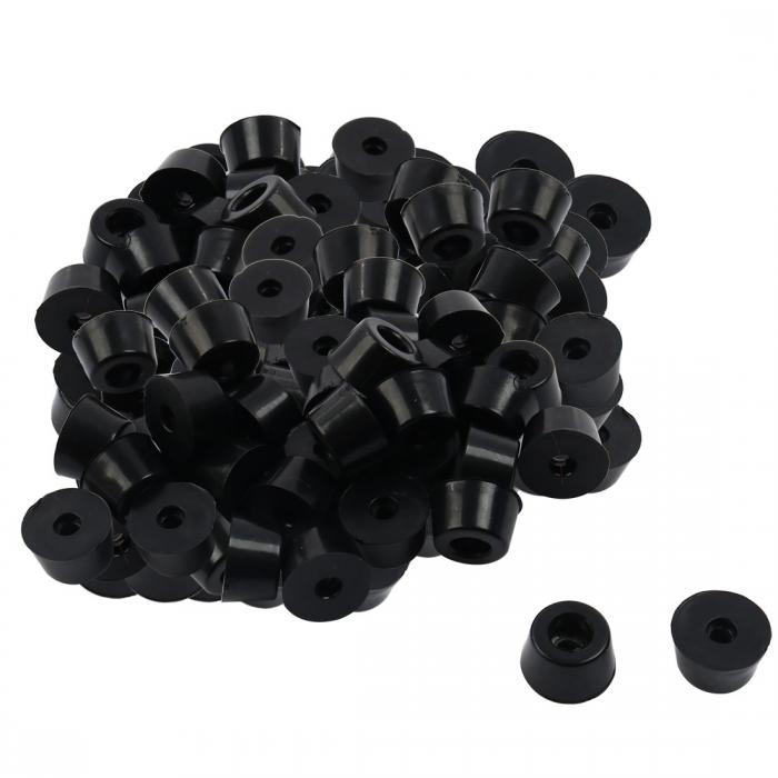 ゴム製フットバンパー ブラック 金属ワッシャー D17x14xH10mm 100個入り