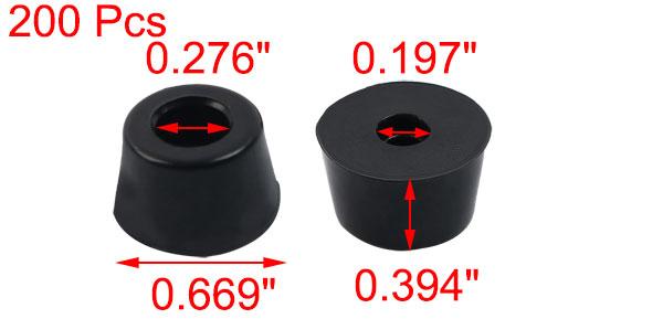 ゴム製フットバンパー ブラック 金属ワッシャー D17x14xH10mm 200個入り