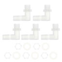 HOPESPANNER プラスチックホースバーブフィッティング1/2"ホースID G3/8メスNPTエルボーバーブコネクタPP 1セット