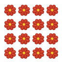 36個の花のアイロンパッチ 赤い刺繍付きソーイングアップリケ 手編みアップリケ1.65