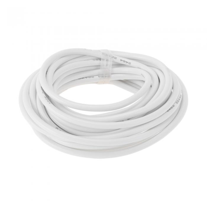 HEROFFIX 電気アース線 自動車用電源線 5 M ホワイト TC 1本 22AWG 3導体 完全絶縁&ソフトタッチジャケット ユニバーサル