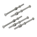 六角ボルトキット ナットとワッシャー付き アソートメントキット 304ステンレス鋼 M6x100mm 5個入り
