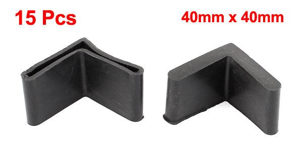 家具保護 家具足保護パッド テーブル 椅子 ゴム 三角形 ブラック アングル材 40mmx40mm 15個入り [2]