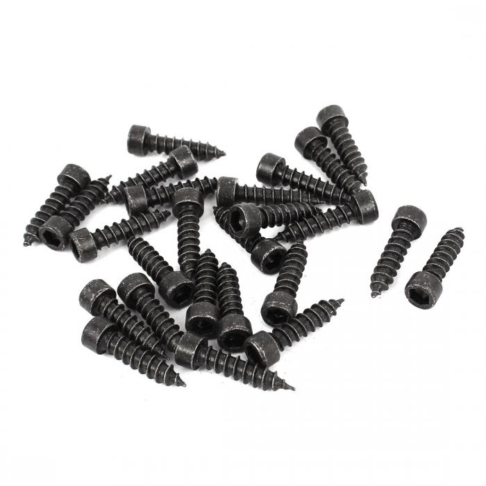 タッピングね 6mm x 25mm 炭素鋼 六角ヘッド シルバートーン ボルトファスナー 50個