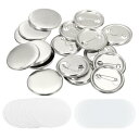 PATIKIL 37mm ブランクボタン作り用品 10個 ラウンドバッジパーツ DIY ラウンドピンメーカーキット メタル製カバー付きボタン製造機用 メタルベー...