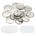 PATIKIL 32mm ブランクボタン作り用品 50個 ラウンドバッジパーツ DIY ラウンドピンメーカーキット メタル製カバー付きボタン製造機用 メタルベー...