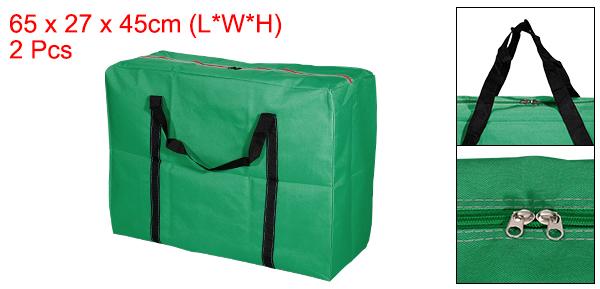 PATIKIL クローゼット収納バッグ 2個 80L容量 洋服ブランケットオーガナイザー 折り畳み可能 ラージ ムービング トートバッグ 寝具用 グリーン 2