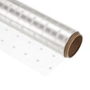 PATIKIL 15M x 0.02mm セロハンラップ 1巻 包装紙 0.02mm厚さ ホワイト 水玉 花かご ギフト用 クリア