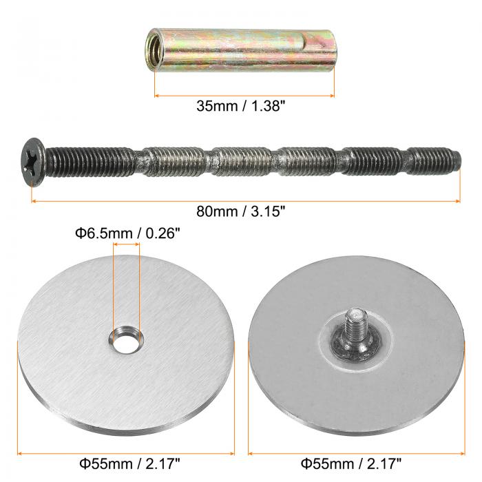 PATIKIL ドアノブ穴カバープレート 直径55 mm デッドボルトカバープレート ドアホールフィラープレート 35 mm-44.5 mm穴用 ブ ラッシュドサテンニッケル