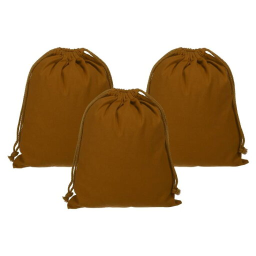 PATIKIL 再利用可能な紐付き袋 10×12.6"3個セット 多目的棉ダストバッグ 荷物整理 旅行用収納ポーチ 茶色 PATIKIL 再利用可能な紐付き袋 10×12.6"3個セット 多目的棉ダストバッグ 荷物整理 旅行用収納ポーチ 茶色