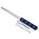 PATIKIL 2M/6.5フィート 伸縮式ハンドヘルド旗竿 スポンジハンドル付き 教師用ポインタースティックバナーフラッグポール ツアーガイド教育用ブルー
