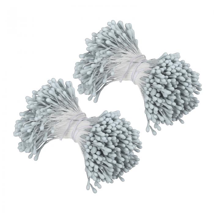 PATIKIL 2 mm 双頭花のおしべ 700個 造花 おしべ めしべ パッドパール フローラルおしべ DIY クリスマスカード 結婚式の装飾用 ブルー