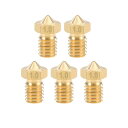 ブラスノズル ブラス製 ブラストーン 1mm 3Dプリンターノズルヘッダm6スレッド V5 V6 1.75mm押出機の印刷 5個入り