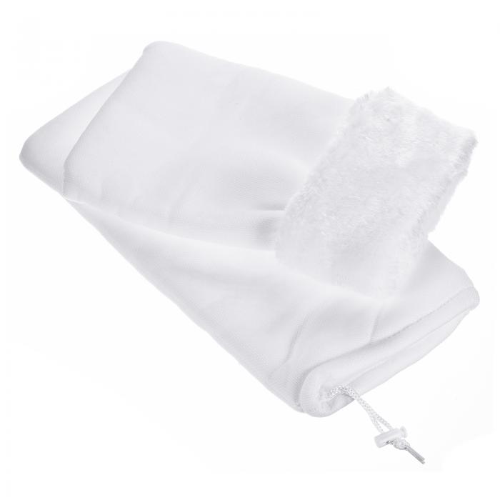 PATIKIL フィルターメディアバッグ 35x18cm 4個 メッシュバッグ 巾着付き プールゴミ取りバスケット ホワイト