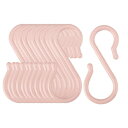 S型フック?プラスチック 吊り下げ使用??キッチンバスルームクローゼットハンガーポット?パンカップ食器洋服タオルラック ピンク 12パック