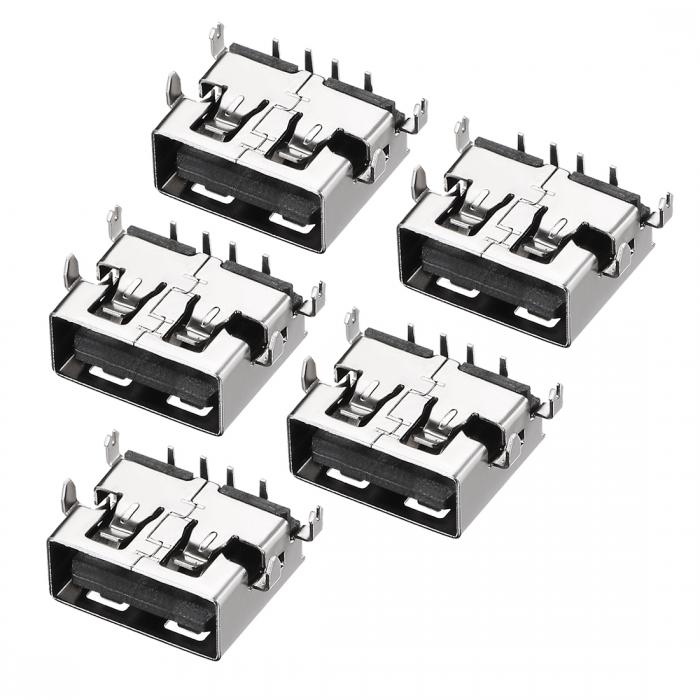 ソウテン PCB USBコネクタ USB-AF PCBコネクタ メスジャック PCB基板コネクタ 11mm 5個入り