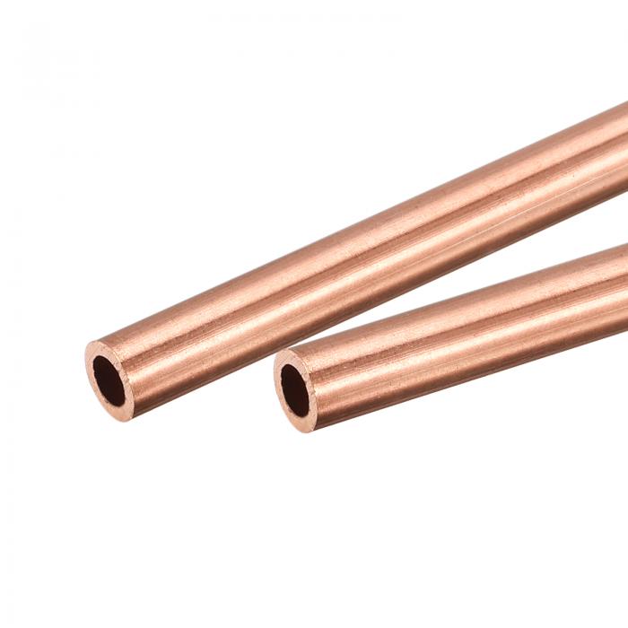 コッパーラウンドチューブ コッパー製 シームレスな表面 ブラス製チューブコッパーチューブパイプ業 DIYプロジェクト用の金属管フレームモデル 6.5mm OD 1mm 壁の 厚さ 300mm 長さ 2個入り