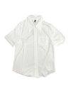Allegra K エレガントな襟のブラウス レディース 半袖 仕事 オフィス ボタンダウン サテン シャツ ホワイト XL