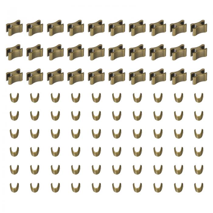 ジッパースライダー保持器 #3 上ストッパー 下ストッパー バッグ コート ジャケットのクローズドエンドジッパー交換用 ブロンズトーン 30セット