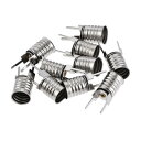 ランプソケット E10 DC 30V 2ピン 10.5x25 mm 電球ホルダーネジベース ニッケルメッキ銅 10個