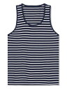 Allegra K ボーダー タンクトップ ストライプ ノースリーブ ベーシック メンズ ネイビーブルー 2XL
