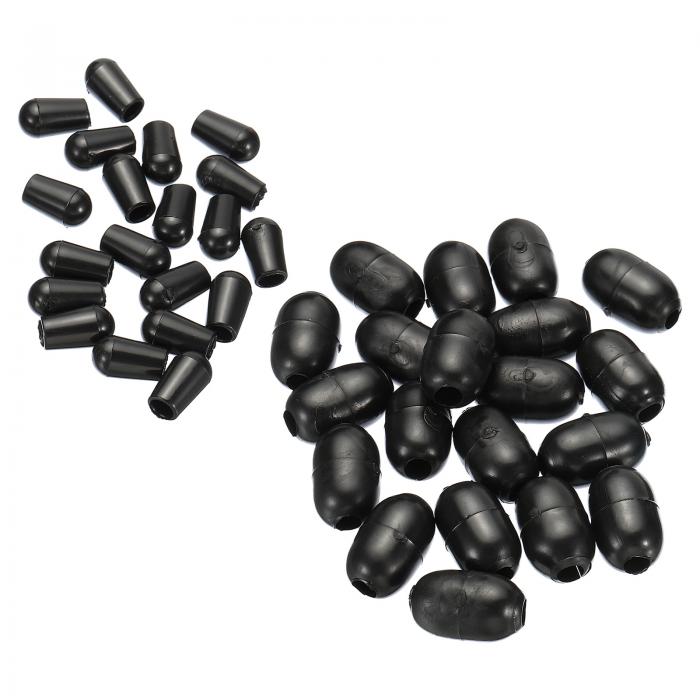 PATIKIL キッチンシンクラックフィート 1セット/20個 プラスチック シンクプロテクターフィート 5 mm内径 x 13 mm外径 バンパーカバー20個 シンクラックグリッド用 ブラック