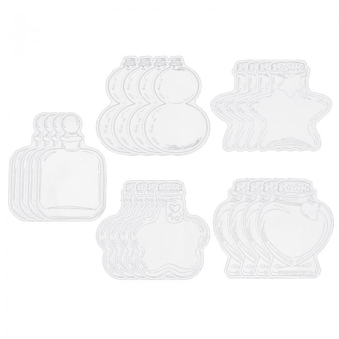 PATIKIL 透明なドライフラワー ブックマーク 40個 クリアなプレスドフラワーブックマークウィッシュボトルステッカー DIYフラワーページクリップブックマーク スタイル4