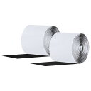 PATIKIL 4" x 18ft フックアンドループストリップ 1セットロール 強力なテープ 両面粘着性スティッキーファスナー 背面取り付け用テープ ホームやオフィス用 屋内外兼用 黒