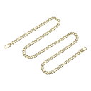 フラットチェーンストラップ 財布ストラップ アイアン製 アクセサリー バックル 代替品 バッグ用 DIY ゴールドトーン 長さ1000 mm