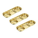 3個セット ステンレス製ソースディッシュ ディッピングボウル 3つの仕切り付き 金属製調味皿 アペタイザー スナック ソース ドレッシングに最適