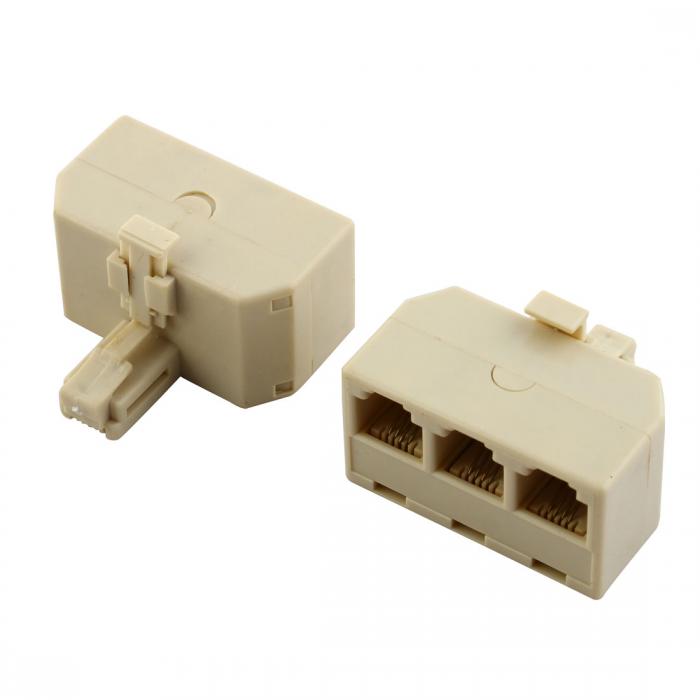 RJ11 モジュラーケーブル アダプター カプラ 2個