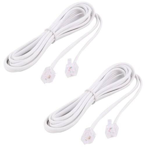 RJ11 電話 ケーブル ワイヤ 6P2C オス ー 6P2C オス 1.9M 2個入り RJ11 電話 ケーブル ワイヤ 6P2C オス ー 6P2C オス 1.9M 2個入り