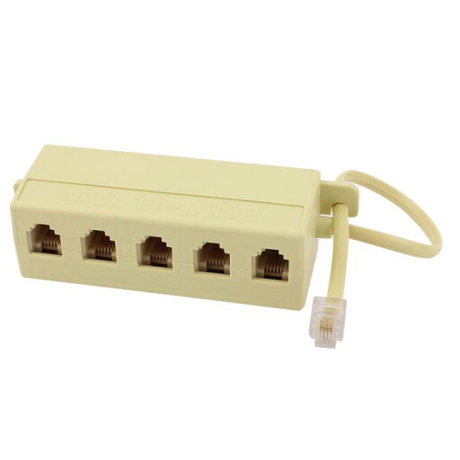 RJ11電話コネクタ 6P4C 5ウェイ メススプリッタ ケーブルコード 24cm長 RJ11電話コネクタ 6P4C 5ウェイ メススプリッタ ケーブルコード 24cm長