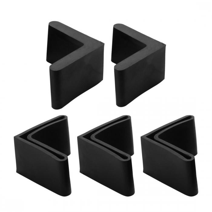 アングルアイアンフットパッド 家具 L型 ゴム製 足 カバー 30 x 30mm 5 個入り ブラック