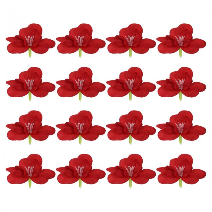 PATIKIL 人工蘭 花びら 24個セット フェイクバタフライフラワークラフト ホームウェディング装飾用 赤色