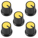 ロータリーノブ 電位差計用 音量コントロール プラスチック製 15x15mm 5個入
