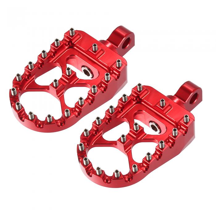 Motoforti フットペグペダル CNC ワイドバイクフットペグ 360度回転フットレスト Harley Davidsonに対応 Dyna Sportsterに対応 レッド 1ペア