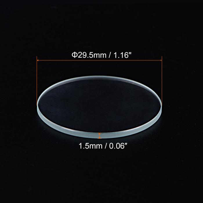 ARコーティング時計レンズ ラウンドフラットミネラルウォッチ クリスタルガラス 29.5 mm x 1.5 mm 3個入り