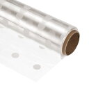 PATIKIL 15M x 0.03 mm セロハンラップ 1巻 包装紙 0.02mm厚さ ホワイト 水玉 花かご ギフト用 クリア