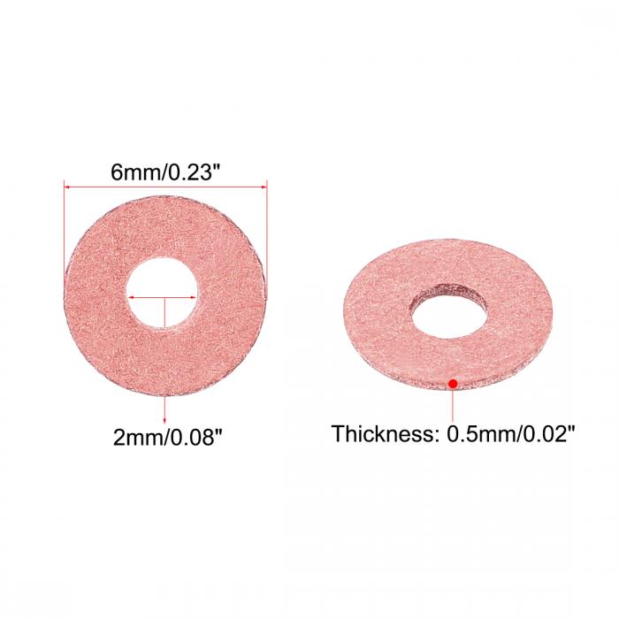 絶縁繊維ワッシャー 断熱ワッシャー 2x6x0.5mm レッド 1000個入り 3