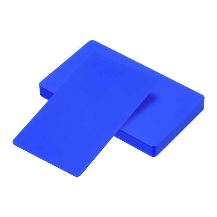 PATIKIL 0.8 mm メタル名刺 12個 ブランク名刺 彫刻印刷名カード 陽極酸化アルミニウム DIYギフトカード用 ブルー